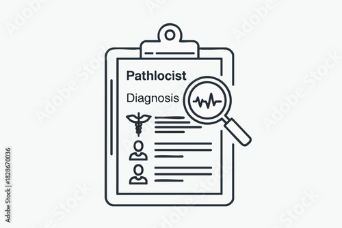 Medical Diagnosis Document with Magnifying Glass