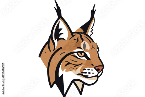 Vector illustration of a lynx head with sharp features