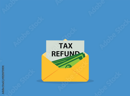 Tax refund illustration ,envelope
