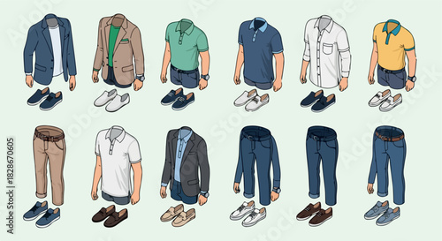 Men's outfits collection in various styles