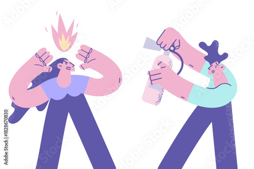 Feeling angry and furious concept.