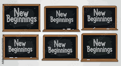 New beginnings chalkboard signs with whiteboards