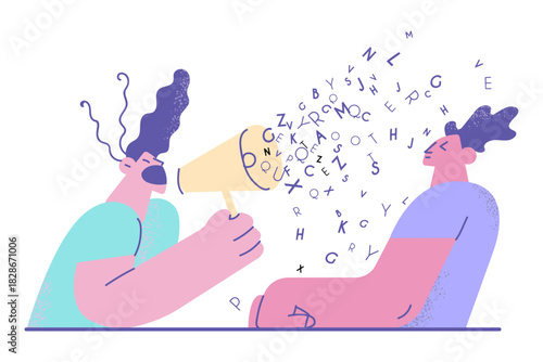 Conflict and troubles in communication concept.