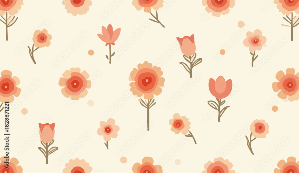 Fototapeta premium seamless pattern with flowers