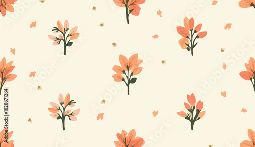 seamless pattern with autumn leaves
