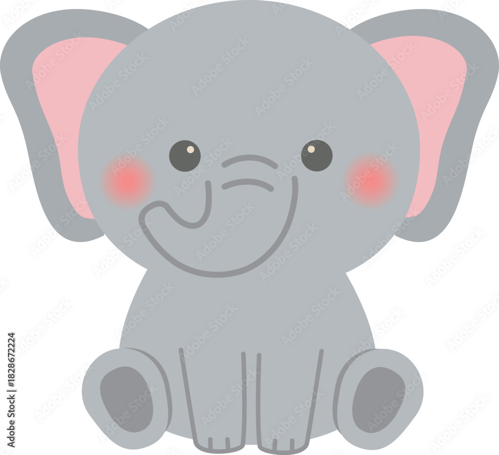 Fototapeta premium 動物_象（ゾウ）座る