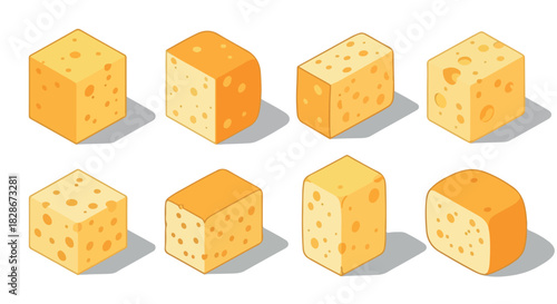 Swiss cheese cubes with shadows