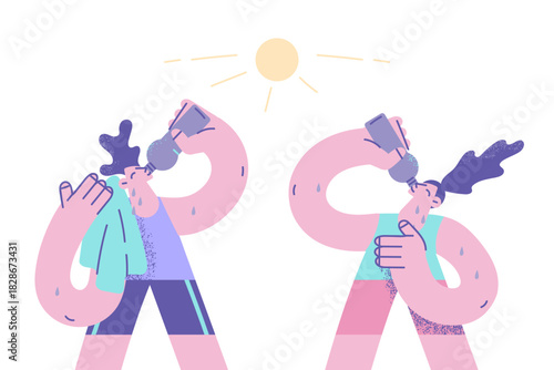 Active lifestyle and drinking water concept