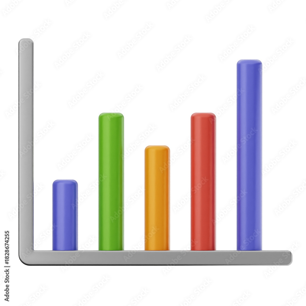 Obraz premium 3d chart diagram graph statistic infographic element