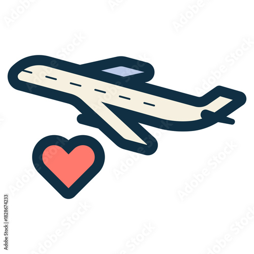 honeymoon by airplane icon