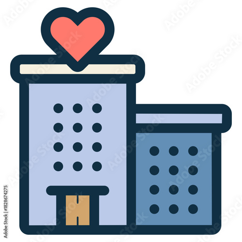 honeymoon in the hotel building icon