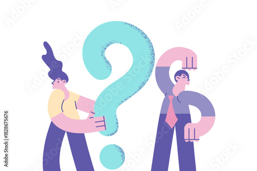 People searching information and asking concept.