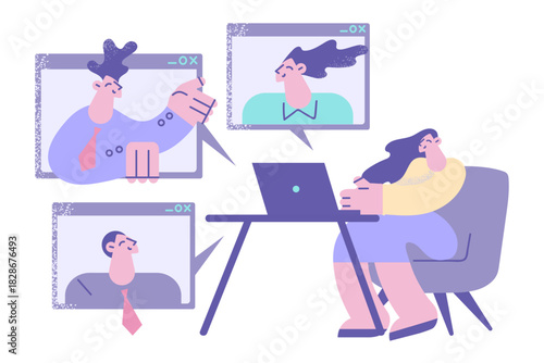 Online remote video conference concept