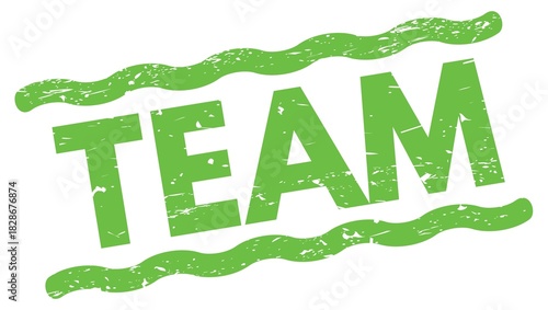 TEAM text on green lines stamp sign.