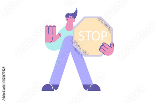 Stop sign and rejection concept.