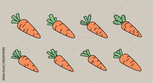 Carrots collection with transparent background