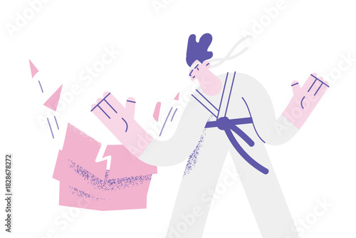 Karate art and Oriental fights concept.