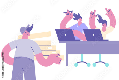 Food delivery service to office concept