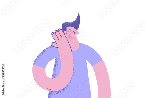 Getting slap and red cheek concept