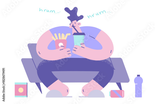 Overweight, obesity and unhealthy eating concept