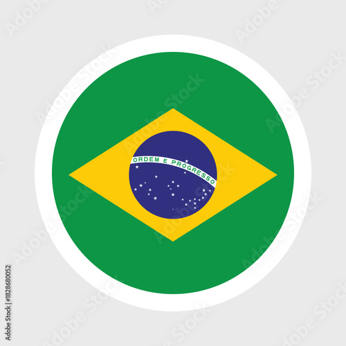 Brazil Flag Icon – Green Yellow Diamond with Blue Globe