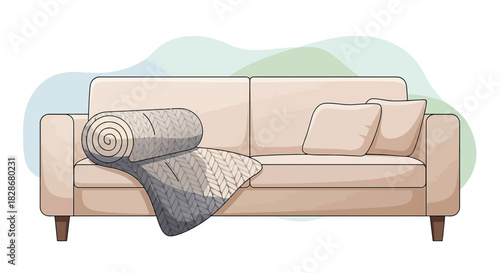 Stylized illustration capturing the essence of domestic comfort and simple living