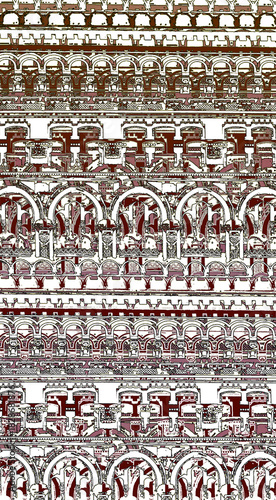 Beautiful ethnic pattern, painted. Art lines, patterns, wooden carving in ethnic style. Graphic drawing, hand-drawn graphics. Geometric ornamentation in Russian, Indian, and Chinese styles. 