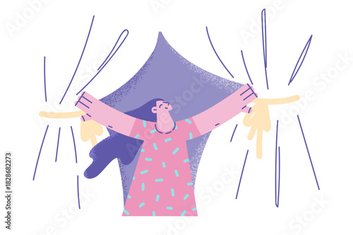 Feeling happy and positive concept.