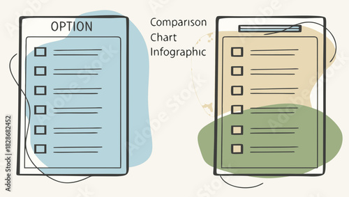 Comparison chart infographic with options checklist