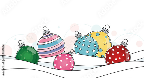 Delightful holiday arrangement with various vibrant decorative ornaments sitting gracefully on