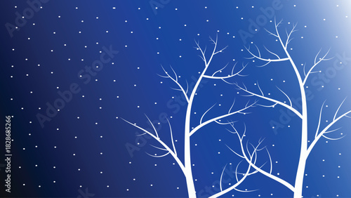 Christmas winter landscape background snow falling illustration background vector