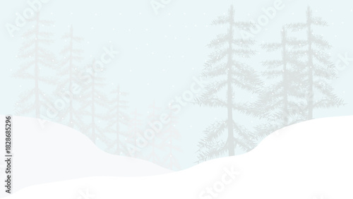 Christmas winter landscape background snow falling illustration background vector