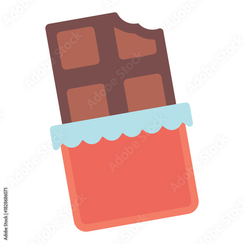 bitten chocolate bar eat flat icon