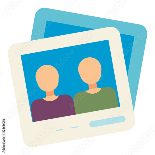 couple on photograph flat icon