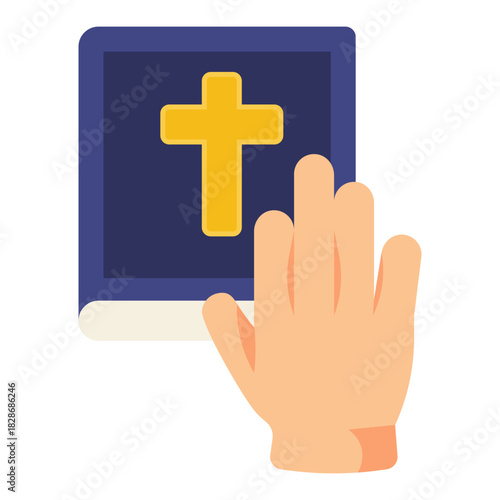 take oath on the bible flat icon