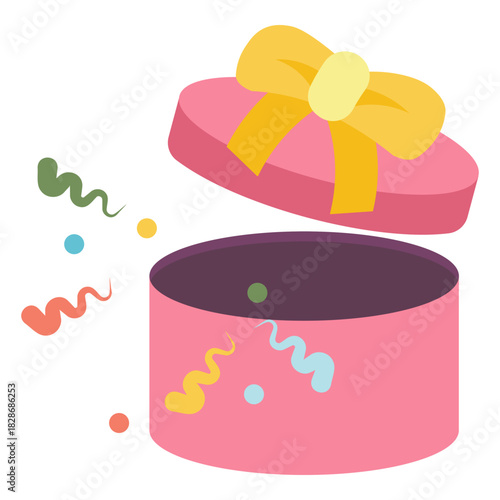 surprise gift box flat icon