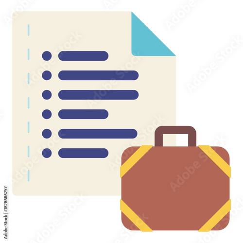 travel itinerary plan flat icon