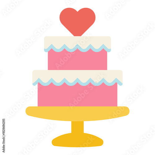 wedding cake flat icon