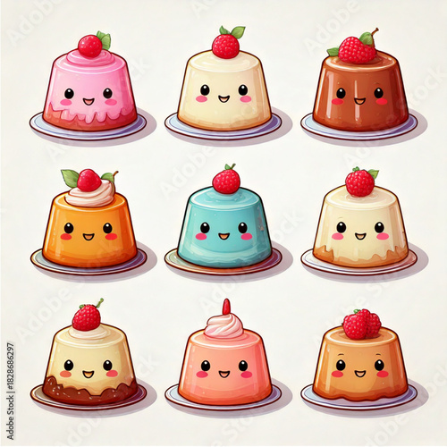 set of funny puddings