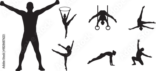 Dynamic gymnastics silhouettes for sports design projects