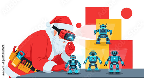 Modern Santa's workshop: Santa Claus utilizing augmented reality to inspect toy robot quality for