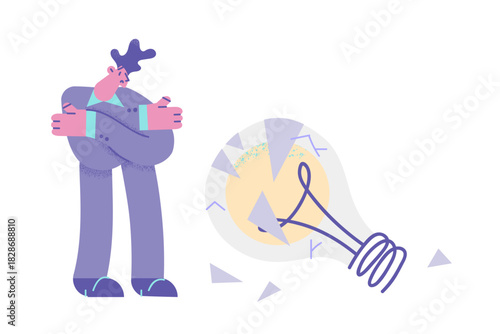 Business crisis and default concept.