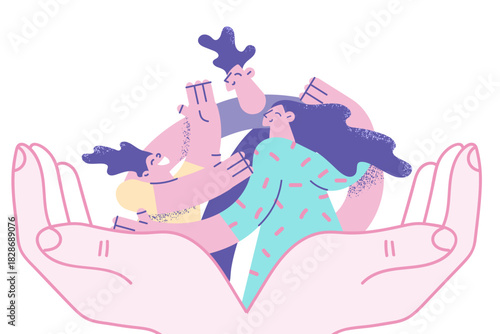 Happy family and care concept