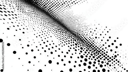 The black and white gradient pattern of dots and lines creates a dynamic visual effect, which is perfect as an atmospheric background for design layouts or modern websites.