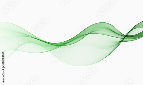Smooth green transparent fluid wave, modern abstract vector design for banners and graphic templates.