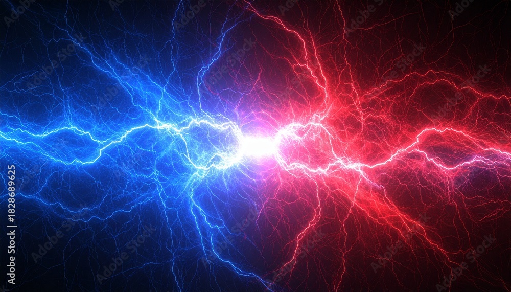 Obraz premium 青と赤のエネルギーイメージ