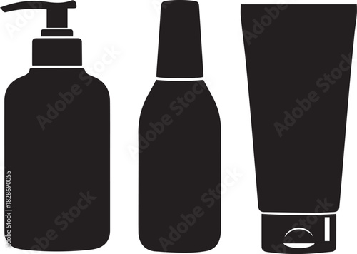 Cosmetic Product Lineup in Black and White Still Life