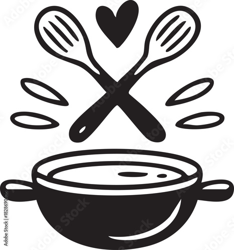 Vector Illustration Kitchen Quote and Chef Hat