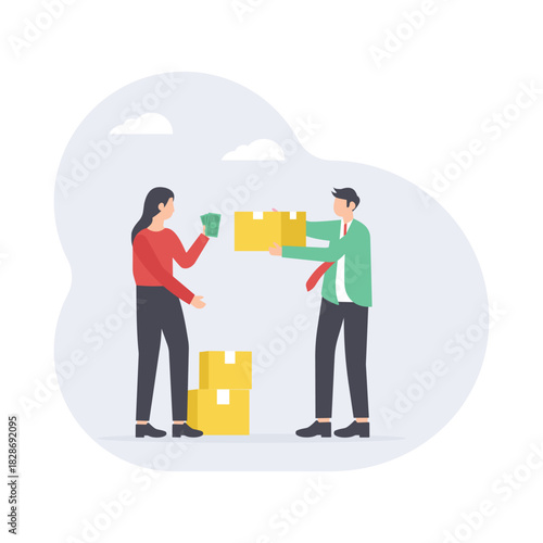 Cash on Delivery  Flat Vector Illustration EPS 10 File 	