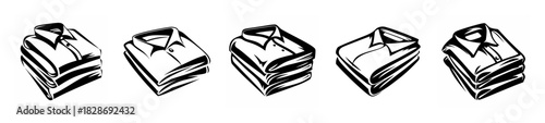 Neatly folded shirts displayed in a row showcasing clean lines and organized apparel for visual appeal